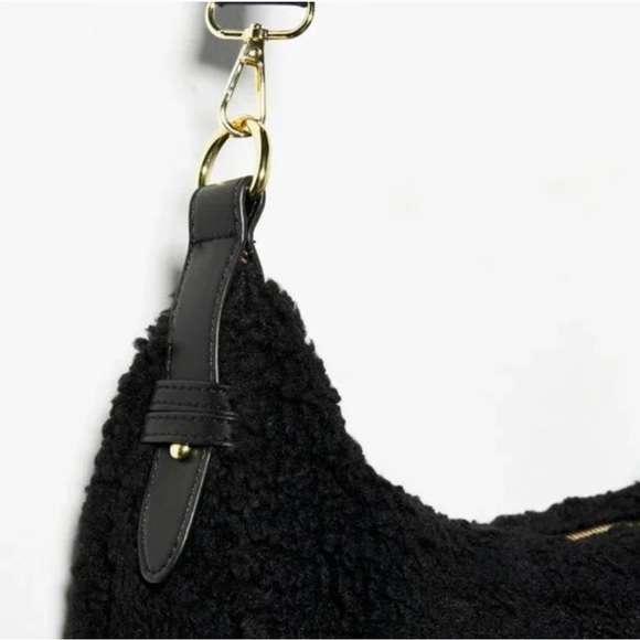 NWT Anthropologie Jules Kae Zola Sherpa Crossbody Bag Black NEW - Picture 2 of 6